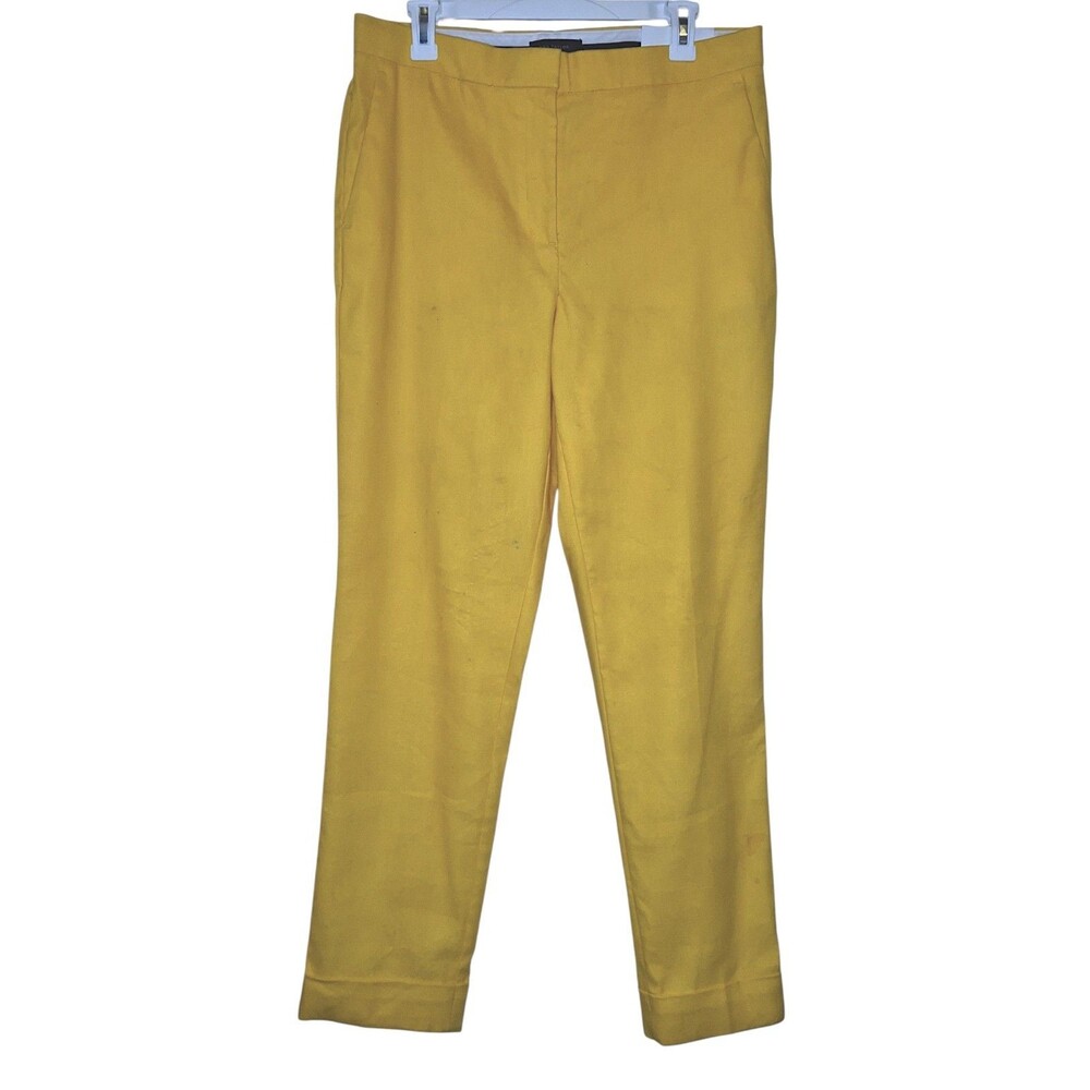 Ann Taylor The Ankle 10T Crop Linen Blend Dress Slacks Pant Yellow NWT  *FLAW*